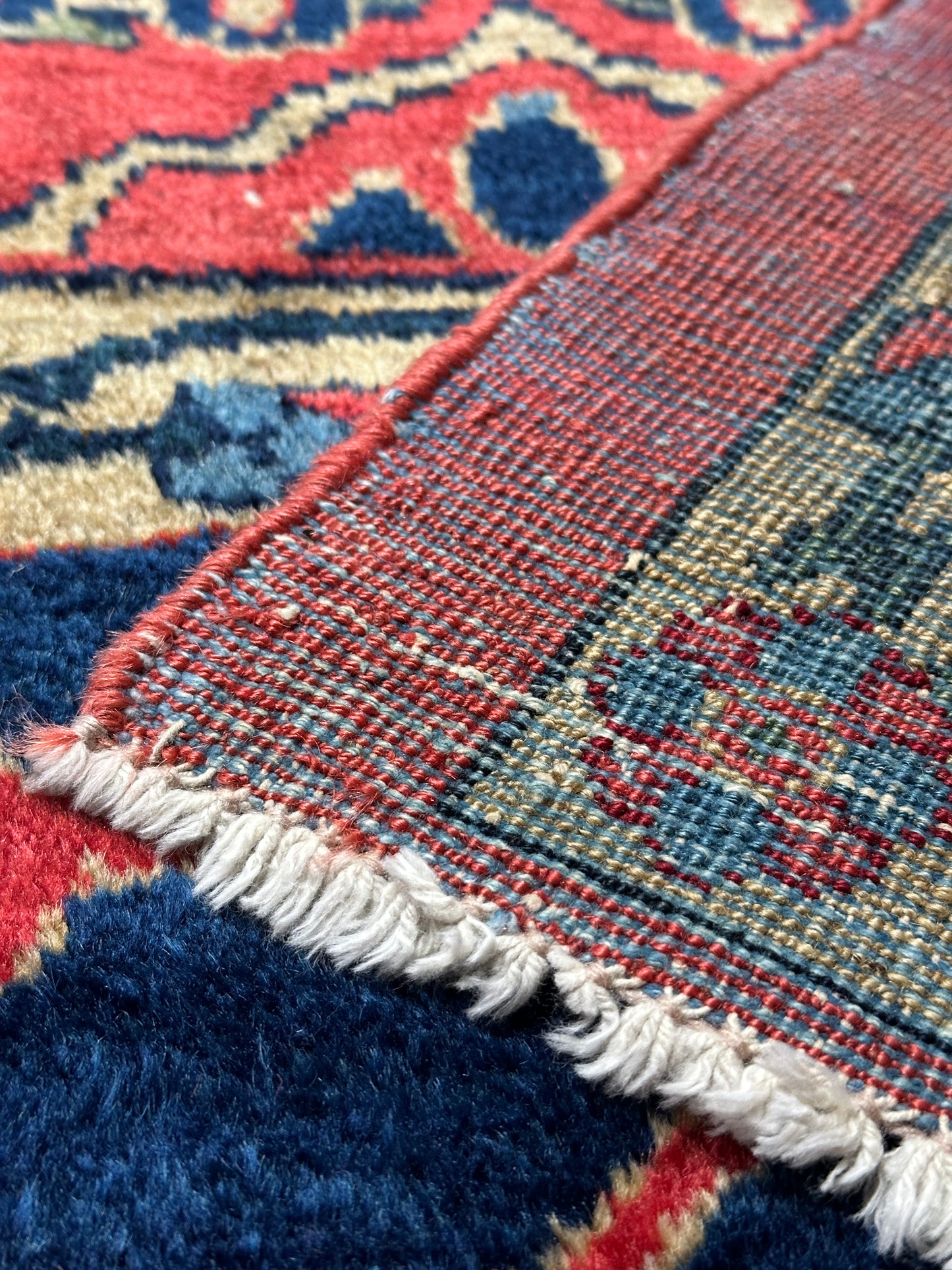 Antique Sarouk-Style Gallery Rug, Hand-Knotted Wool, Floral, 17ft x 38in