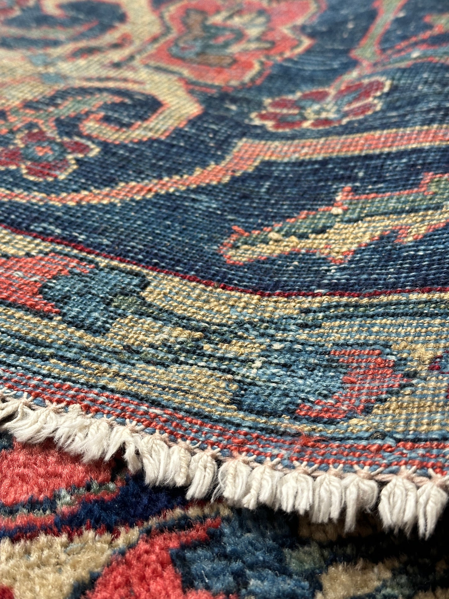 Antique Sarouk-Style Gallery Rug, Hand-Knotted Wool, Floral, 17ft x 38in