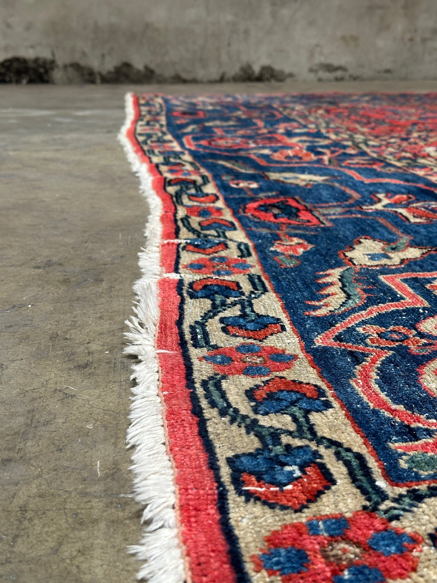 Antique Sarouk-Style Gallery Rug, Hand-Knotted Wool, Floral, 17ft x 38in