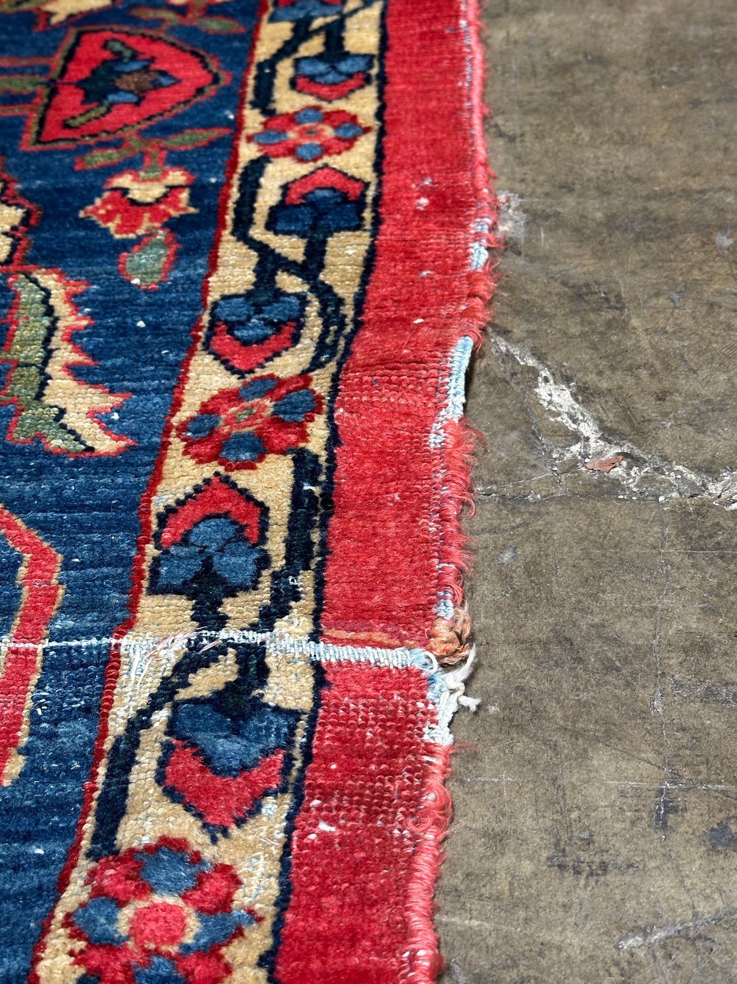 Antique Sarouk-Style Gallery Rug, Hand-Knotted Wool, Floral, 17ft x 38in