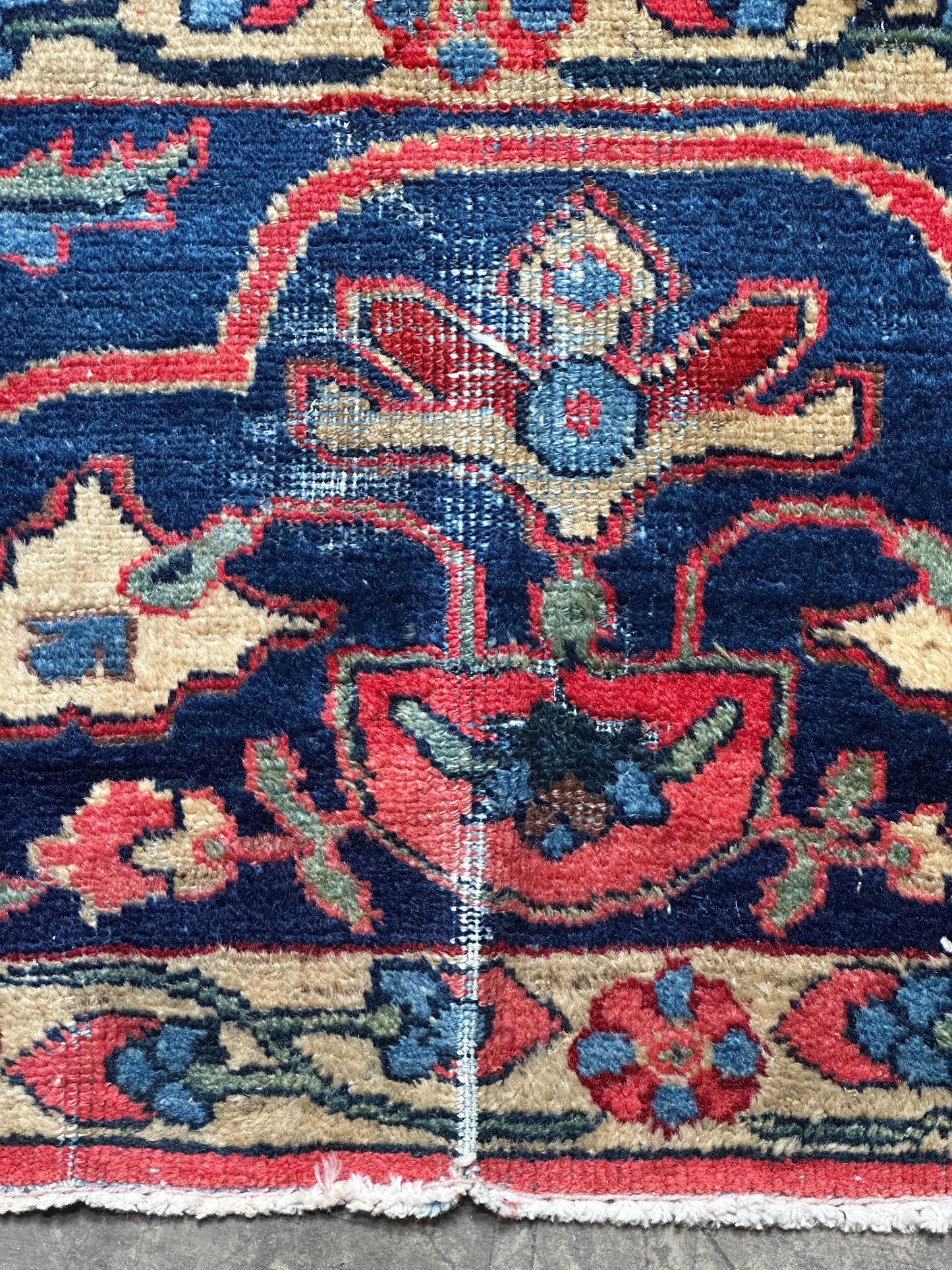 Antique Sarouk-Style Gallery Rug, Hand-Knotted Wool, Floral, 17ft x 38in