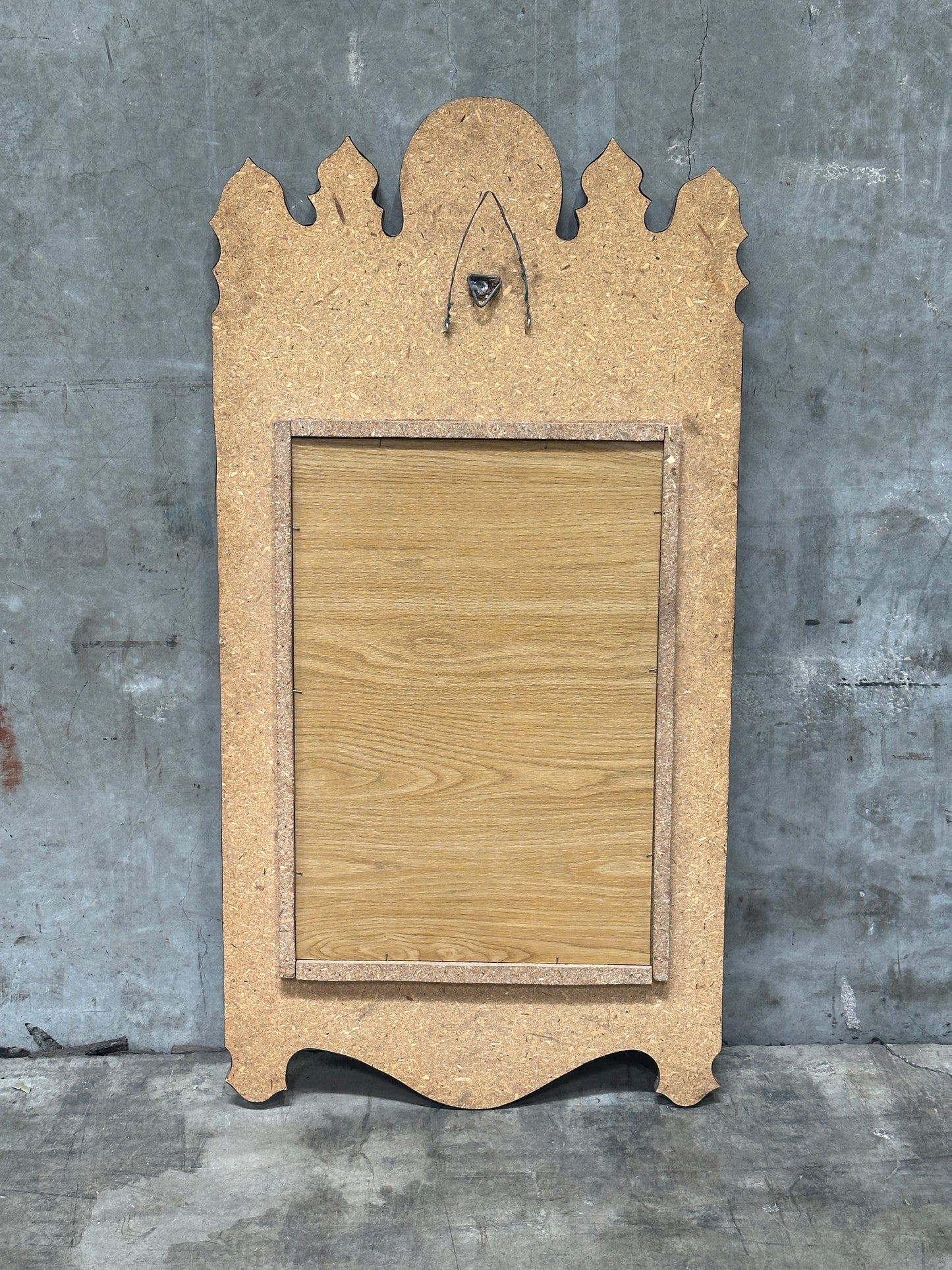 Tin Repousse Mirror, Floral Scroll, Spanish Mexican Folk Art