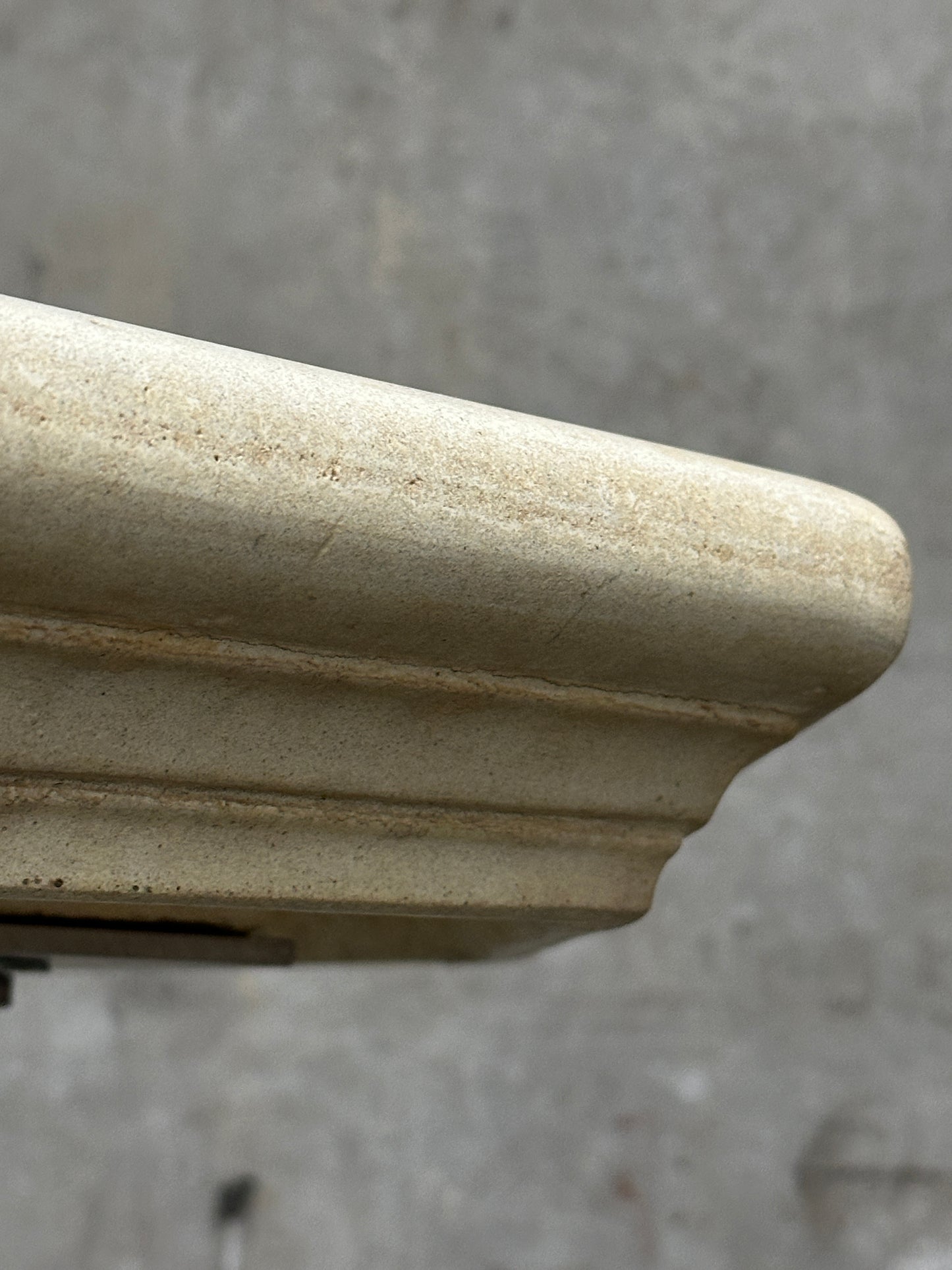 Michael Taylor Designs Cast Stone Console Table, Limestone Pedestal, 42in